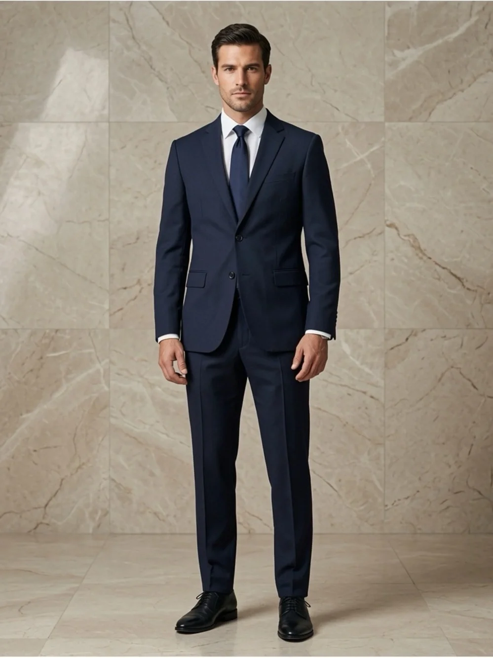 H&M Men's Dark Navy Two-Piece Suit jacket 42R pants 36